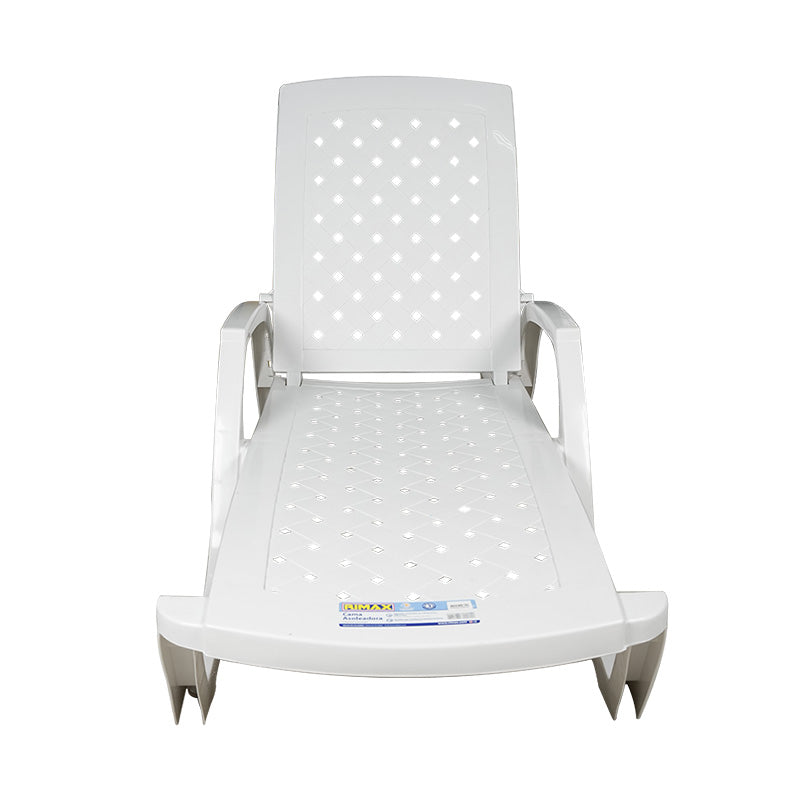 Cama de playa reclinable Hawai plástica blanca 68 x 187 x 46 cm Polycar
