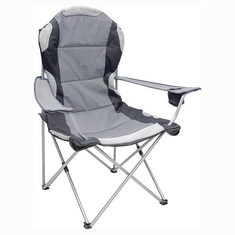 Silla plegable acolchada de camping con apoyabrazos