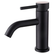 Grifo para lavamanos monomando cuello bajo negro mate Aqua Nuova