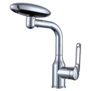 Low-neck chrome single-lever basin faucet