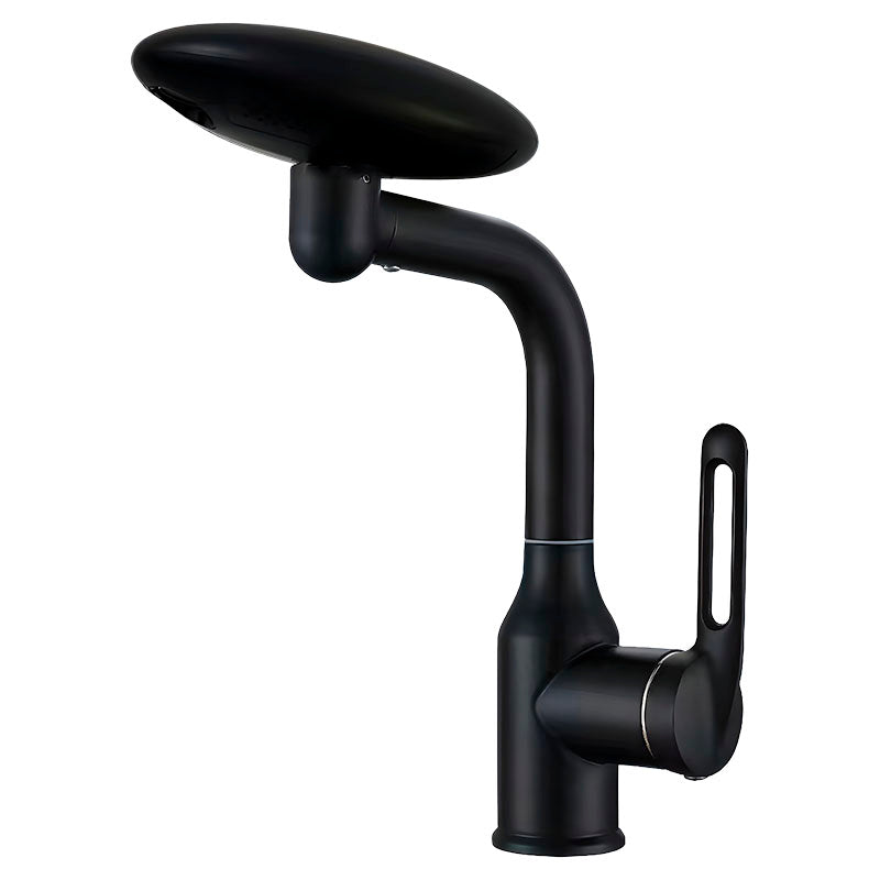 Grifo lavamanos monomando cuello bajo negro mate Aqua Nuova