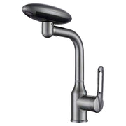 Low-profile single-handle lavatory faucet gunmetal