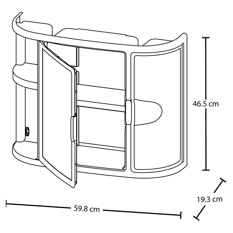 White plastic bathroom cabinet with mirror