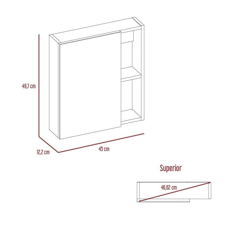 Gabinete para baño melamina wengué 50 x 45 x 12 cm