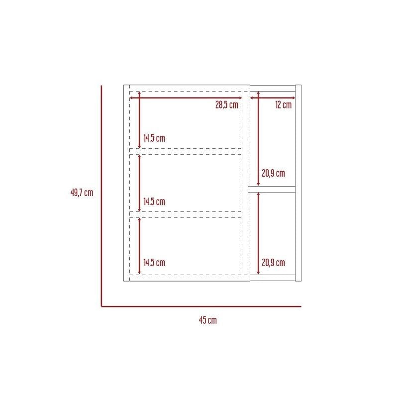 Gabinete para baño melamina wengué 50 x 45 x 12 cm