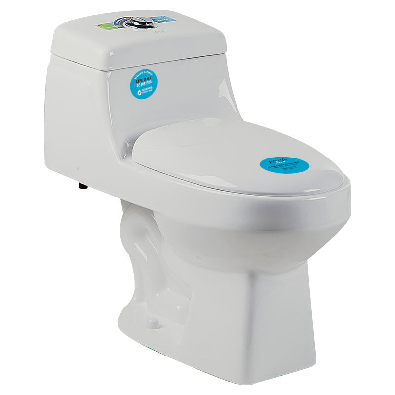 Inodoro Agri Aqua Nuova una pieza elongado blanco descarga doble