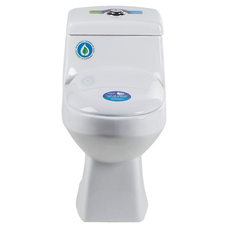 Inodoro Agri Aqua Nuova una pieza elongado blanco descarga doble