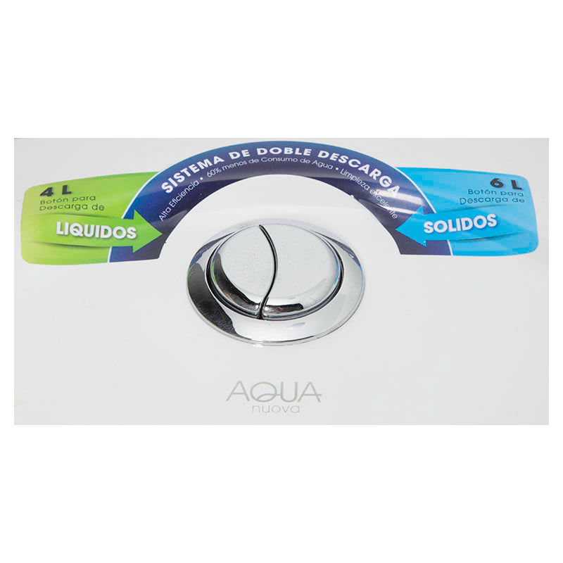 Agri Aqua Nuova elongated one-piece toilet, white, dual flush