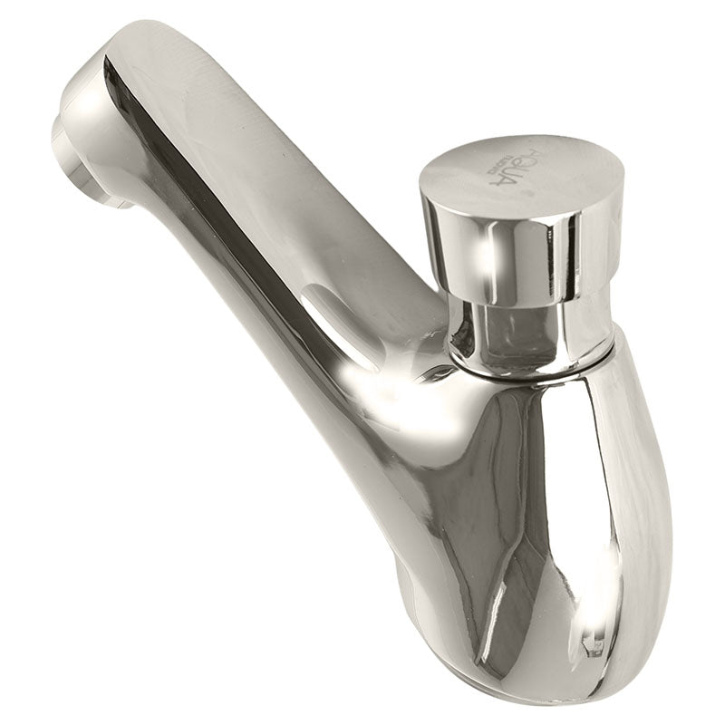 Grifo lavamanos monomando cuello bajo cromado tipo push agua fría