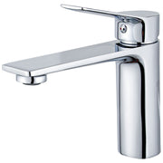 Grifo lavamanos monomando cuello alto palanca cromado