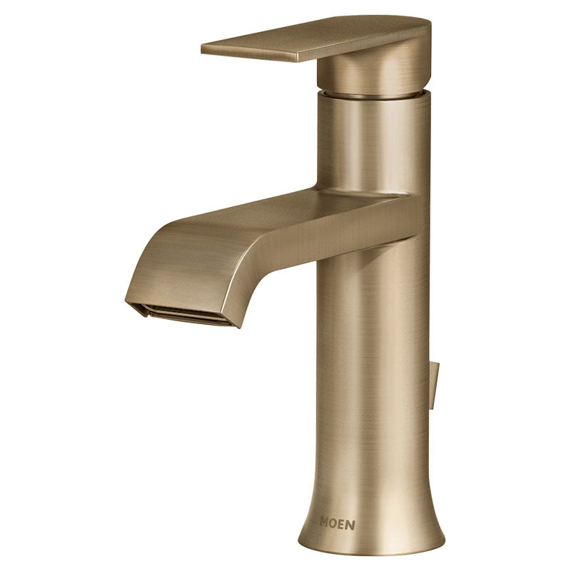 Grifo para lavamanos monomando cuello bajo Genta oro bronceado Moen
