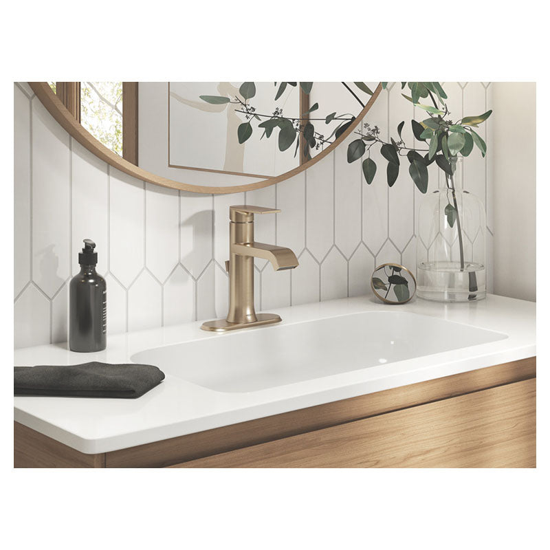 Moen Genta Low Profile Single-Handle Lavatory Faucet Brushed Gold