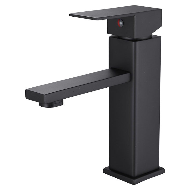 Matte black low-arc single-handle lavatory faucet