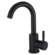 Matte black single-handle gooseneck bathroom faucet