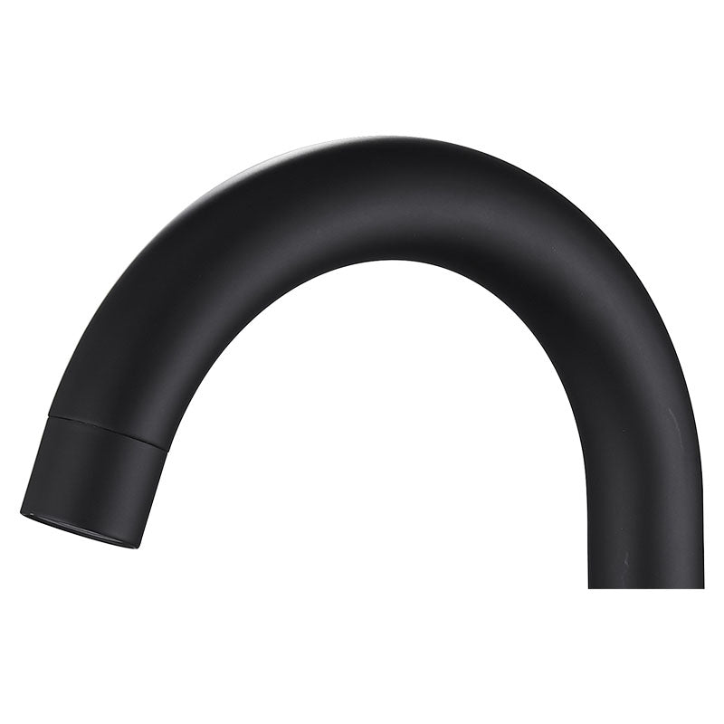 Matte black single-handle gooseneck bathroom faucet