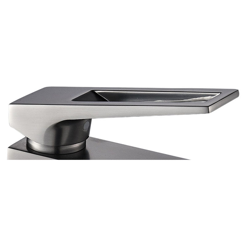 Grifo lavamanos monomando cuello alto gris gunmetal