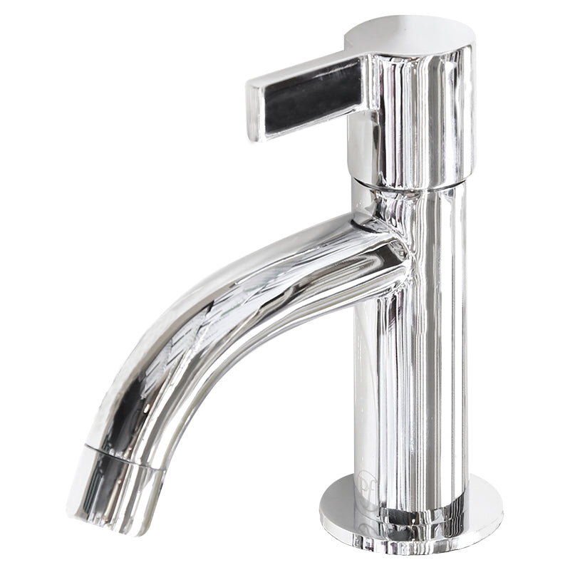 Low-spout basin faucet, Quadrado, polished chrome, lever handle