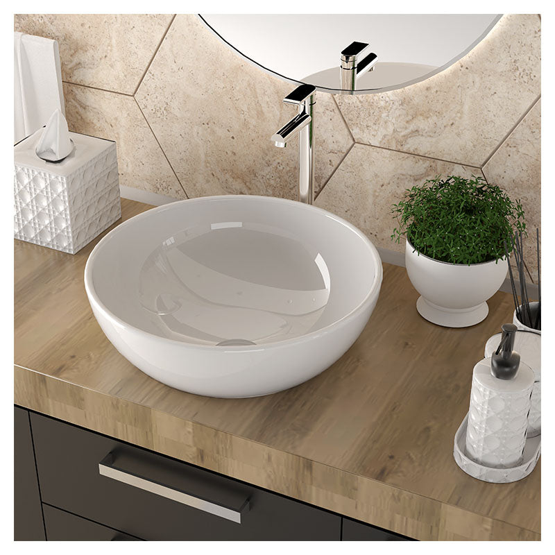 High-neck lavatory faucet Maia polished chrome single-lever