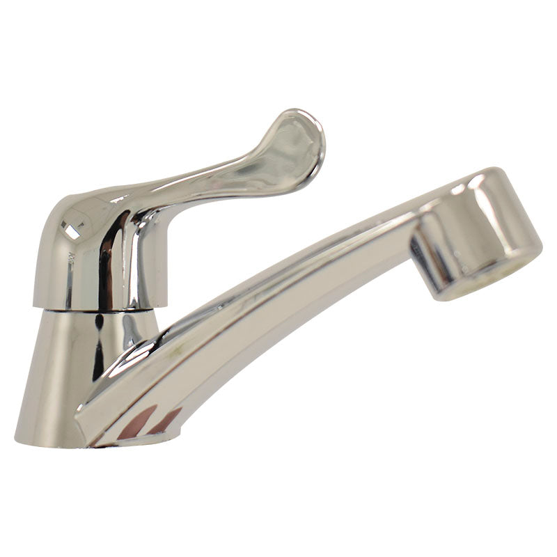 Grifo para lavamanos monomando cuello recto Classic plateado cromado tipo palanca