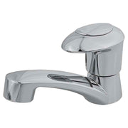 Chrome bathroom sink faucet, low-neck, single-lever