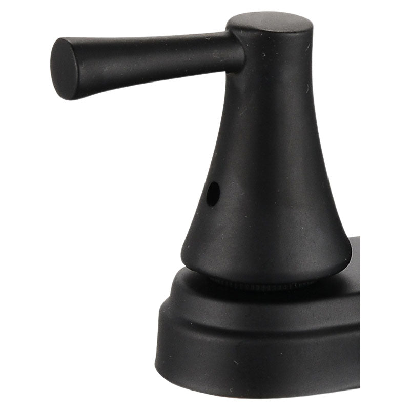 Grifo lavamanos 4" cuello alto curvo negro mate