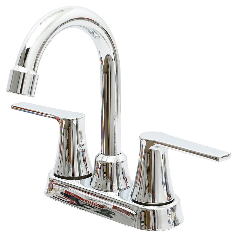 Lainz 4" polished chrome high-arc two-handle lavatory faucet