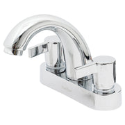4" low-spout two-handle lavatory faucet, Quadrado polished chrome