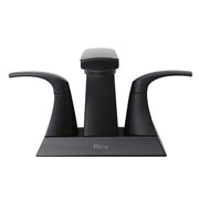 Grifo lavamanos 4" cuello bajo Karci negro mate dos mandos