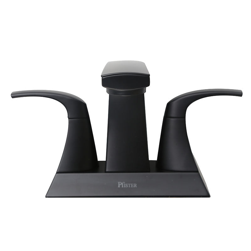 Grifo lavamanos 4" cuello bajo Karci negro mate dos mandos