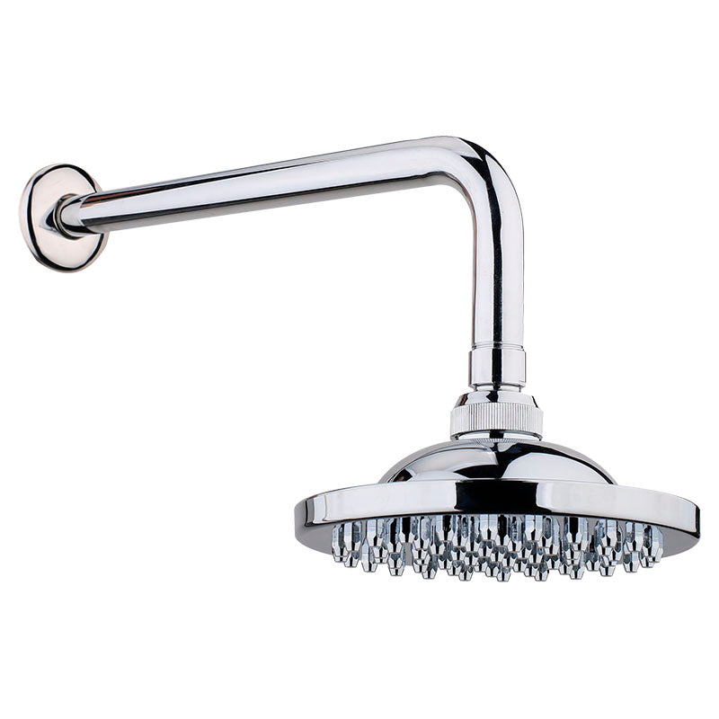 Aqua Nuova 15 cm round 1-function shower head set with arm, chrome