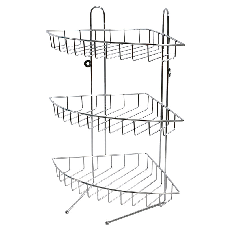Organizador de ducha esquinero metálico 3 niveles cromado 44,5 x 29,5 x 20,5 cm