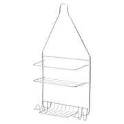 2-tier chrome metal shower caddy 23.5 x 11 x 48 cm
