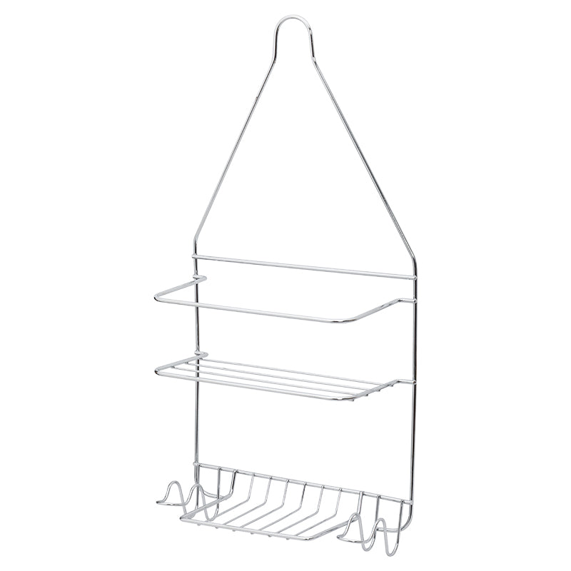 2-tier chrome metal shower caddy 23.5 x 11 x 48 cm