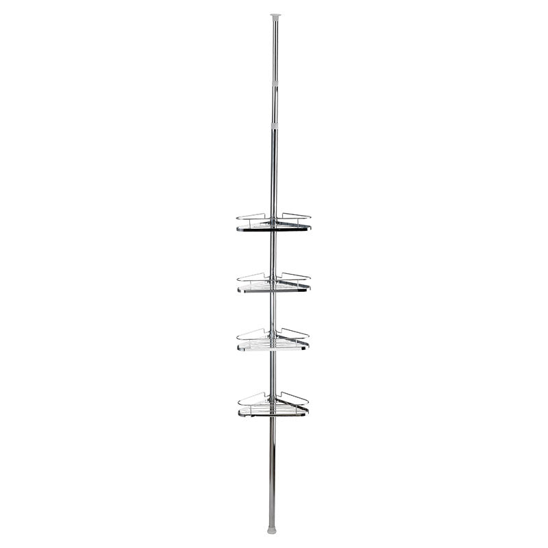 Organizador de ducha esquinero ajustable metálico 4 niveles cromado 28,5 x 20 x 250 cm