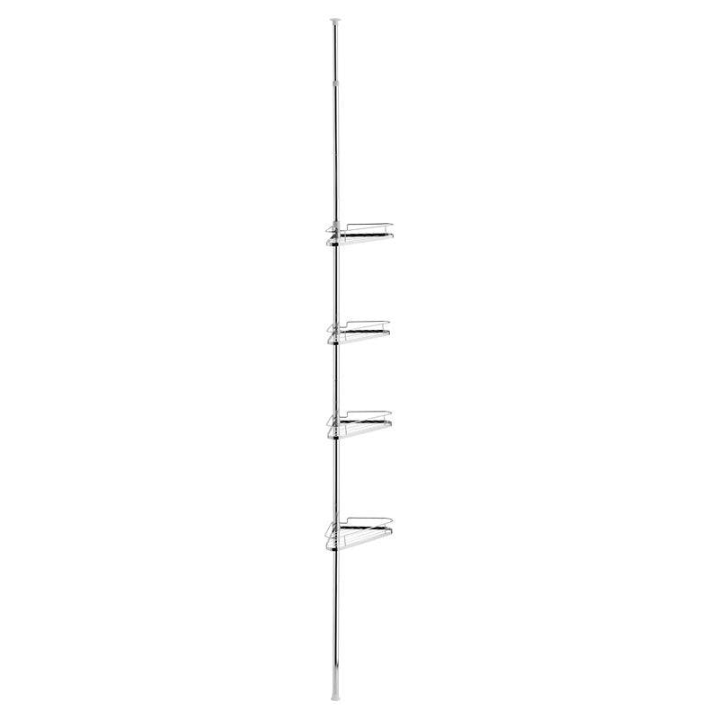 Organizador de ducha esquinero ajustable metálico 4 niveles cromado 28,5 x 20 x 250 cm