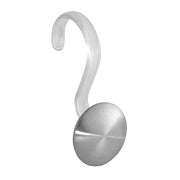 Set 12 ganchos para cortina baño plástico y metal plateado