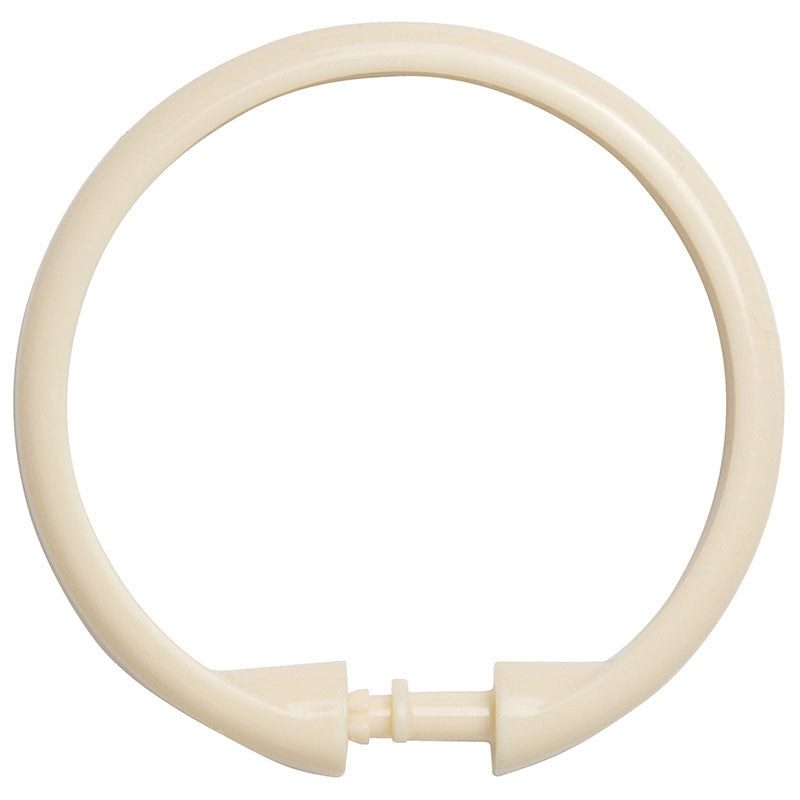 Set 12 ganchos para cortina baño acrílico beige