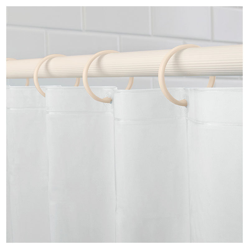Set 12 ganchos para cortina baño acrílico beige