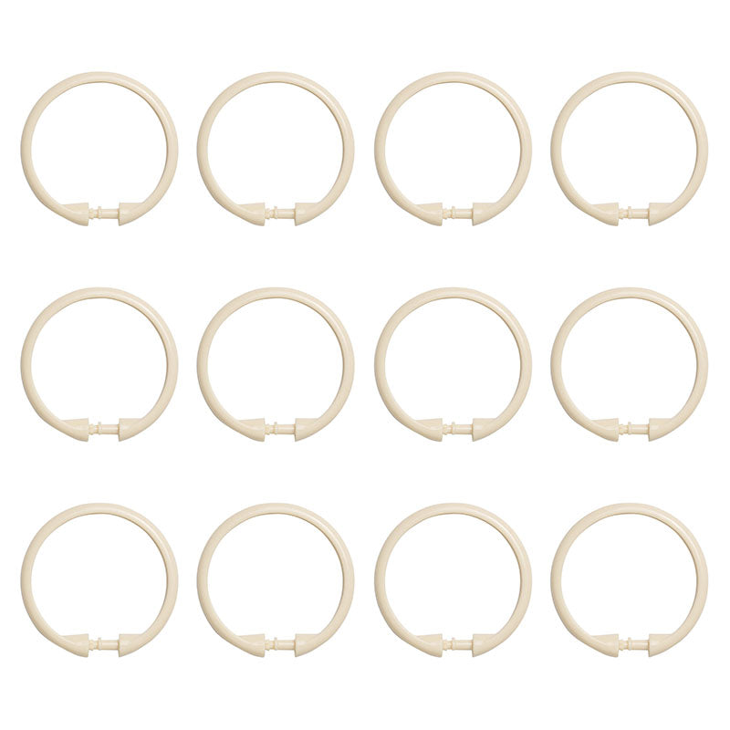 Set 12 ganchos para cortina baño acrílico beige