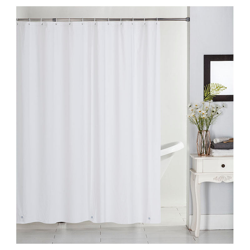 White PEVA shower curtain 183 x 183 cm