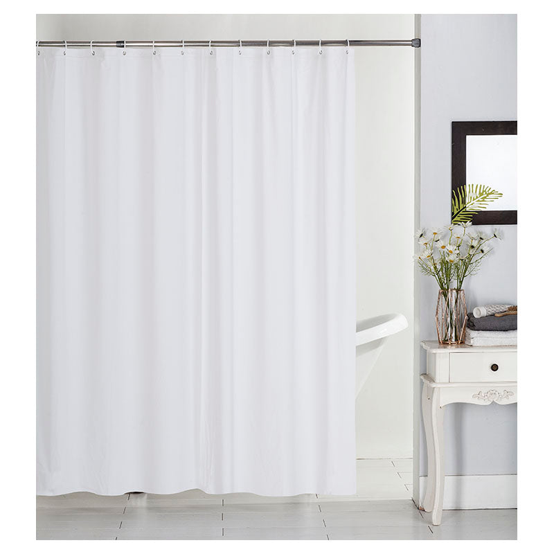 Cortina de baño poliéster blanco 183 x 183 cm