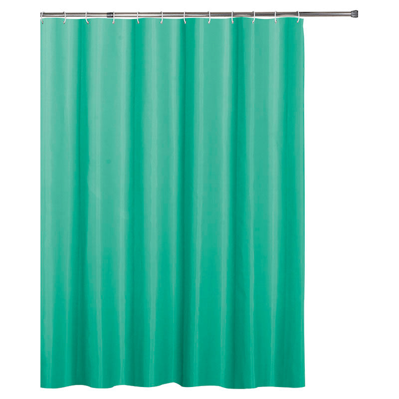 Set cortina de baño poliéster aqua 183 x 183 cm incluye 12 ganchos