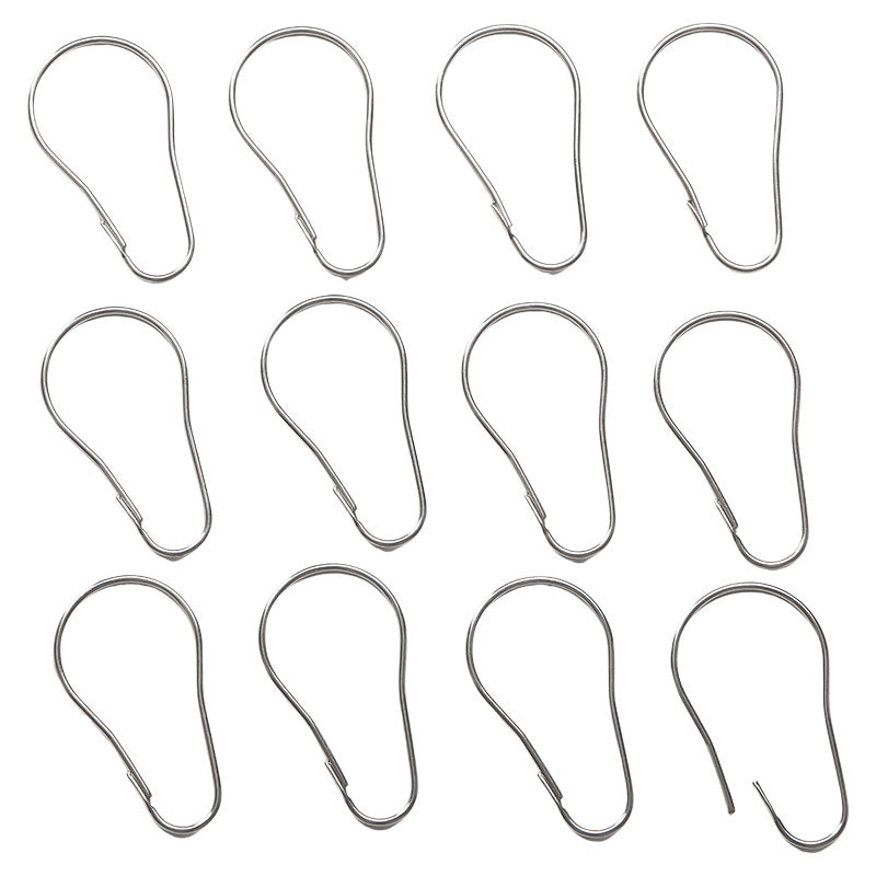 12-piece metal shower hooks