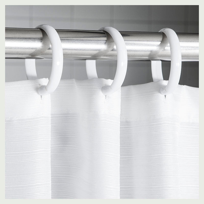Ganchos plásticos blancos para ducha 12 piezas
