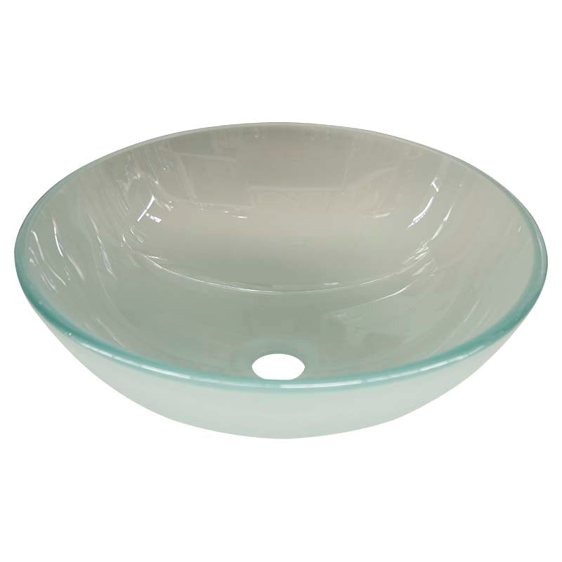 Lavamanos Sena vidrio redondo sobreponer esmerilado 14 x 42 x 42 cm