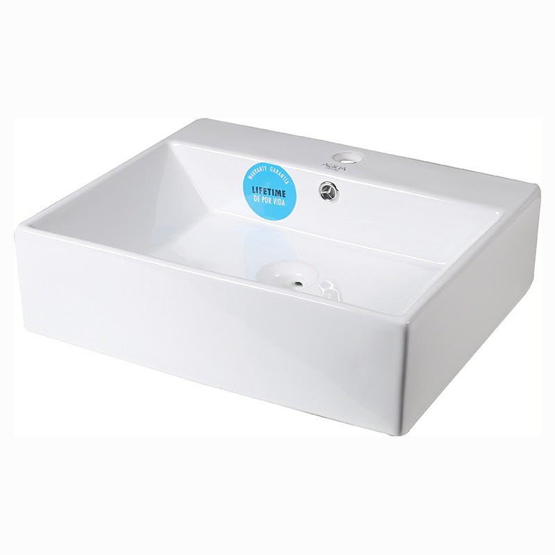 Lavamanos Volturno cuadrado sobreponer blanco 14,5 x 50,5 x 43 cm