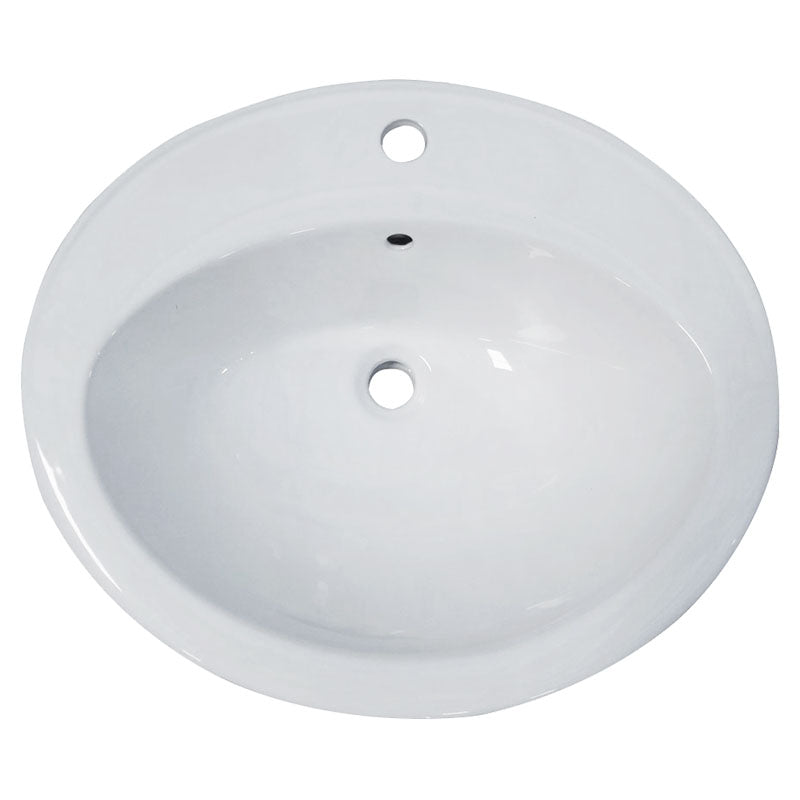 Lavamanos Tacina ovalado empotrable blanco 20,5 x 56 x 48 cm
