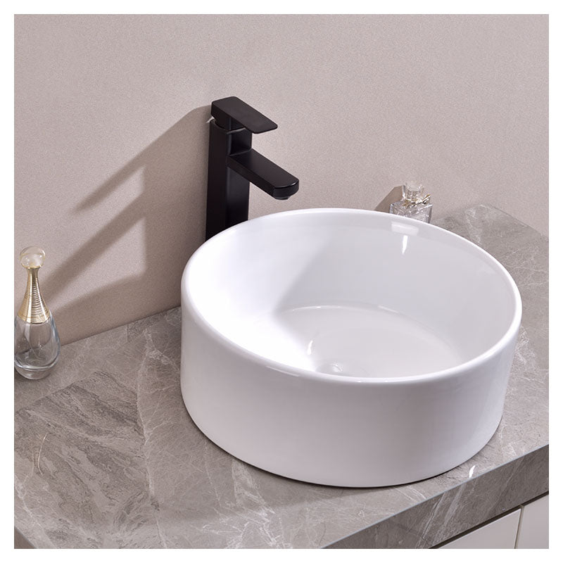 Lavamanos Trigno redondo sobreponer blanco 41 x 41 x 15,5 cm
