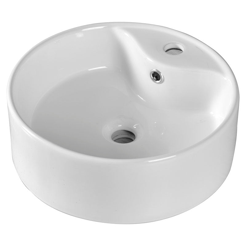 Lavamanos Salso redondo sobreponer blanco 15,5 x 41 x 41 cm