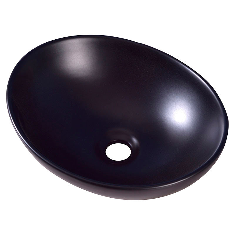 Lavamanos Monticano ovalado sobreponer negro 14,5 x 41 x 34 cm